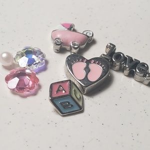 Origami Owl Baby Girl themed locket